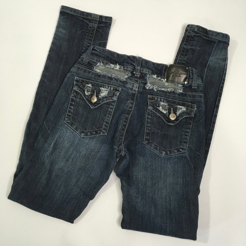 Red Rivet Jeans Junior Size 7, Camo Accent J2